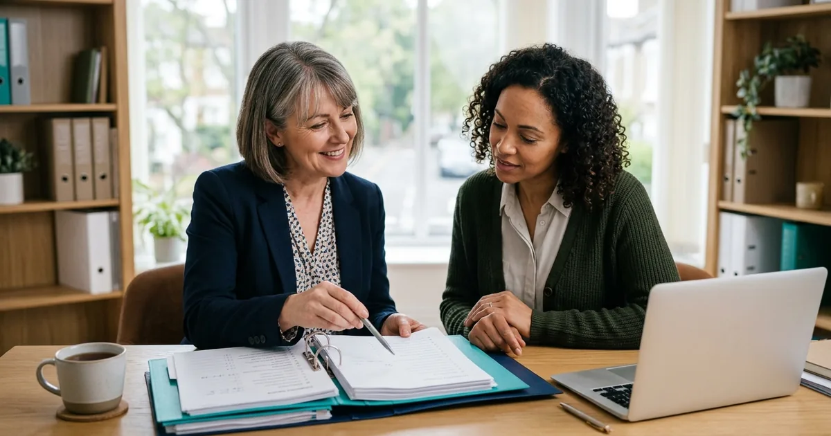 UK care agency founder and registered manager reviewing compliance folders to plan how to register with cqc